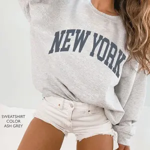 New York Sweatshirt Faded Vintage Aesthetic New York Crewneck trendy state sweatshirt NYC Crewneck Minimalist NY Unisex Sweatshirt 1N4TO