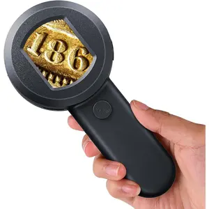 P10 Microscope for Adults , Handheld  Magnifier with Light for Error , Portable Trichome Magnifying Glass 100X, Collector Pocket Jewelers Loupe, Digital Microscope with 2" Screen