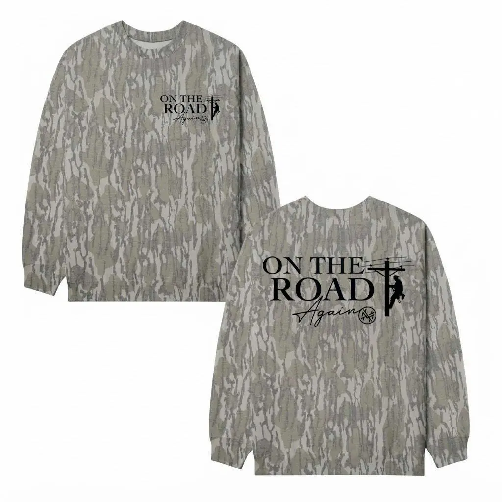 On The Road Again Lineman SweatShirt, Proud Lineman SweatShirt, Electrical Worker Graphic Tee, Traveling Lineman SweatShirt, Gift for Dad, Gift for Husband