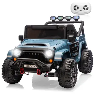 2-Seat 24V Battery-Powered Ride On Car for Children, 4x4 Off-Road Truck Featuring Remote Control, Shock Absorption, 3 Adjustable Speeds, LED Lights & Bluetooth Connectivity