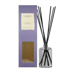 Pecksniffs Lavender & White Tea Fragrance Diffuser 200ml Aromatic Scented Home Office Freshener Made in England