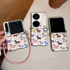 Foldable Phone Case with Horse Pattern, Lightweight Shockproof Anti-Slip Design, Compatible with Samsung Huawei Honor Xiaomi Oppo