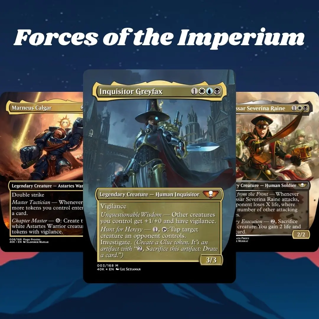 Proxy 100+ Cards Commander Deck Forces of the Imperium Warhammer 40k Esper Tokens Astartes Go-Wide Aggro & Value Synergy Strategy Theme Ready to Play Magic Style Deck Perfect Gift for Collectors and 40k Fan