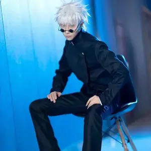 Anime Gojo Satoru Cosplay Uniform Jujutsu Kaisen Gojo Satoru Cosplay Costume High School Uniform Wig Suit Halloween Costumes