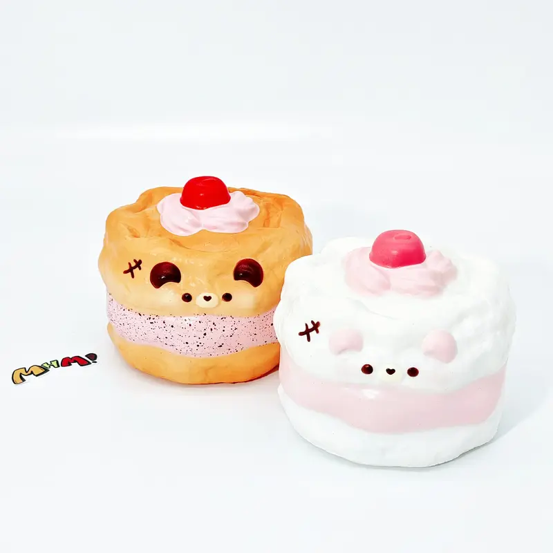 MHM Slow-Rebound Squishy Bear Toy with Mousse Cake Design, Compact Squishy Fidgets, Squeeze Stress Relief Tool, Ages 12+/12 Years Above Fidget Toys for Unisex Kids’ Sensory Development & Kawaii Collectible Gift