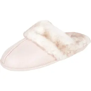 Jessica Simpson Women'S Comfy Faux Fur House Slipper Slip-On Scuff Memory Foam Soft Plush Lining Jessica Simpson