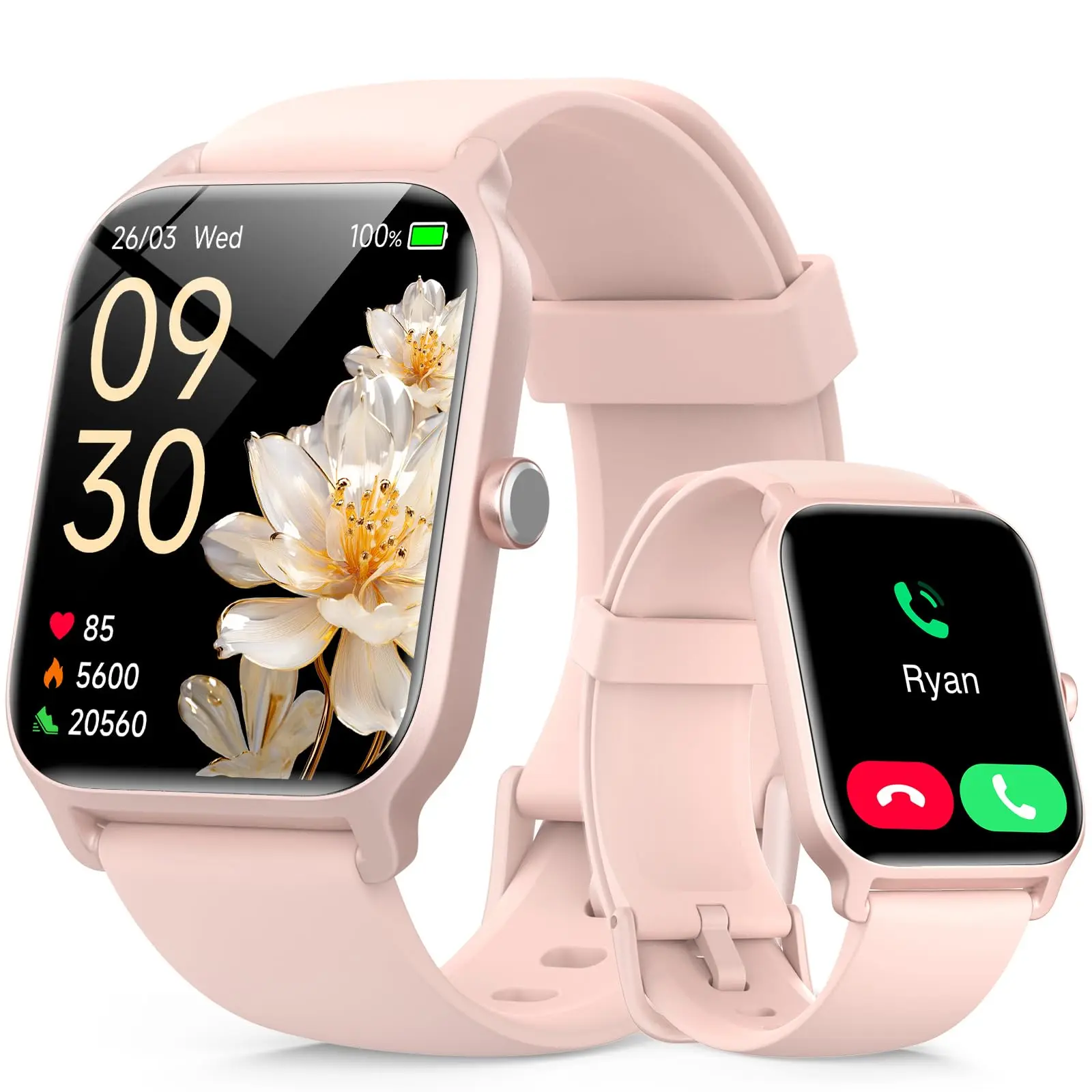 Smart Watch for Men and Women - 2.01" Touch Screen Wearable Watch with Message Reminder, Step Counter, Alarm, Timer, Music Control, Comfortable Strap, Compatible with Most iOS & Android Smartphones | Mens Gifts, Gifts for Women, Cool Gadgets