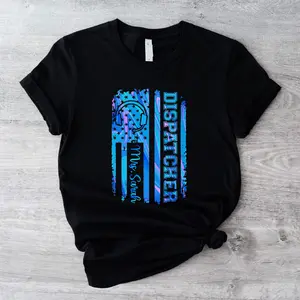 Custom Dispatcher Shirt, 911 Dispatcher American Flag T-shirt, Emergency Dispatcher USA Gift Tee, Dispatcher Appreciation, Safety Officer Shirt.