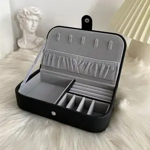 Portable Lightweight Travel Jewelry Case, Multi-Function Organizer & Display Storage Box, PU Leather Material, Ideal for Jewelry Lovers, Jewelry Boxes