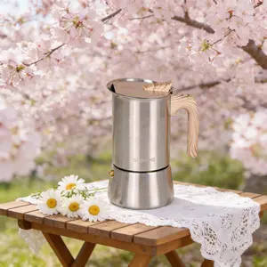 SIVAPHE Hot-Style Italian Espresso Pot Made of 430 Stainless Steel for Induction Gas & Camping Stoves Easy to Clean Mocha Jug