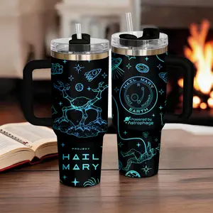 Project Hail Mary Tumbler | 40oz Handle Mug | 20oz Powered by Astrophage | Scifi Booklist Reader Gift | Aesthetic Water Bottle