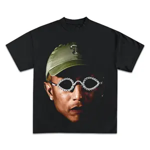 PHARRELL WILLIAMS T-SHIRT Rap Tee Concert Rare Hip Hop Graphic Print Nigo Menswear Top