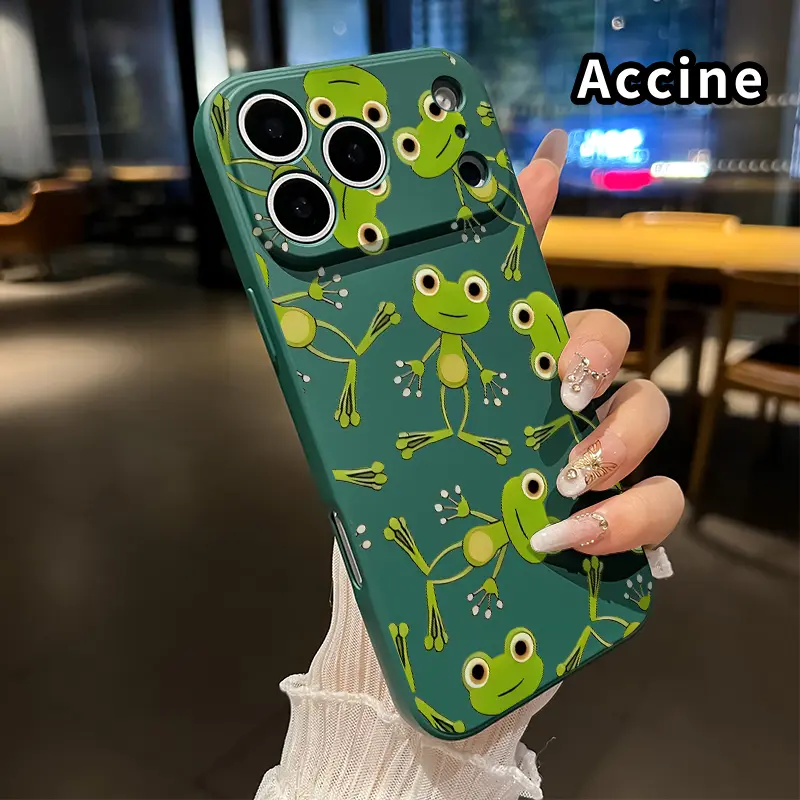 Case for iPhone 17 16 Pro Max 15 Plus 14 13 12 11 Air XS XR E Frogs' Playful Liquid Silicone Camera Protection Ultra Thin Soft Phone Cover Gift for