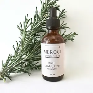 All Natural Meroci Hair Stimulator Growth Oil with Rosemary - Promotes Hair Growth, Soothes Scalp, No Harsh Chemicals - 2 oz Volume - Haircare Rosemary rosemary water