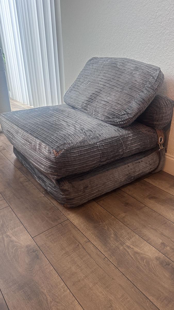 Item: Grey Plush Corduroy