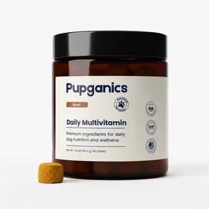 Pupganics Multivitamin for Dogs Soft Chew - Supports Healthy Coat, Gut, Allergies, Mobility & Overall Health - Made In USA, GMP Certified, Premium Ingredients (Beef, Salmon, Chicken, Peanut Butter Flavors)