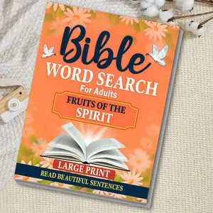 Large Print Adult Bible Word Search Puzzles Book, Fruits Of The Spirit Theme, Christian Scripture Puzzle Activity Book, Religious Gift