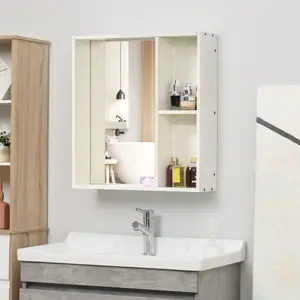 Assembled Compact Wall-Mounted Bathroom Mirror Cabinet, Proper Size & Strong Bearing Capacity, Practical Organizer for Classifying Personal Daily Household Supplies
