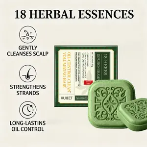 XUJECT Nourishing Shampoo Bar Anti-Shedding DHT-blocking Formula with 18 Herbal Actives for Balanced Oily Scalp & Stronger Roots Winter Hair Care