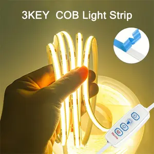 USB Powered 5v COB LED Strip Light, Adjustable Brightness, Cuttable Flexible LED Strip, Home Decor Background, TV, Cabinet, Bedroom, Indoor Lighting