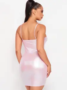 OIL SLICK FOIL DRESS WOMENSWEAT WOMEN CLOTHING SEXY MINI DRESS