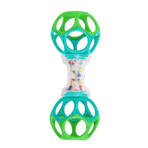 Oball Shaker Rattle Toy for Newborns Plus - Flexible Teethable Balls & Colorful Beads for Baby Play & Development