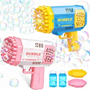 Bubble Gun for Kids,40 Holes Light Up  2 Bubble Solutions Included, Bubble Blower Machine, Perfect Party Favors & Birthday Gifts for Boys Girls Ages 3-8