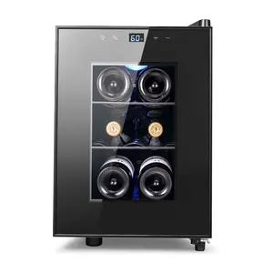 Yeego 6 Bottles Wine Fridge - 40-65℉ Wine Refrigerator with Thermoelectric Energy Cooling & 38dB Quiet, Countertop Wine Cooler with Glass Door for Apartment Office RVs, 20L(0.71 cu.ft)