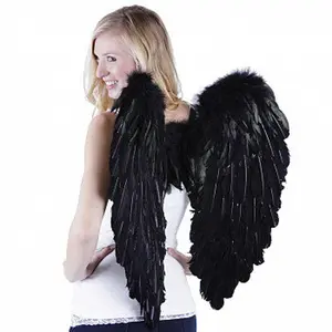 Black Angel Wings, Black Feather Costume Angel Wings, Premium Fantasy Feather Halloween