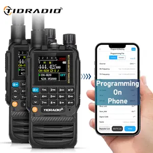 TIDRADIO TD-H3 Ham/GMRS Radio Type C & Wireless Programming 8-Band Long Range Walkie Talkies Rechargeable Handheld Portable Two Way Radios Air Band, Frequency Match, DTMF Lock, NOAA FM AM- Full Kit 2Pack