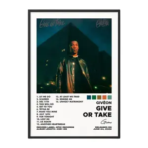 2 Color Options - GIVĒON - Give Or Take Album Poster No Frame / Album Cover Poster / Music Gift / Music Wall Decor / Album Art / Decor Home Decoration Paintings Artistic