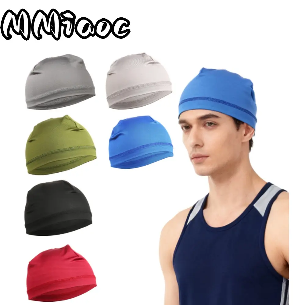 Male Adult 6-Pack Beanie Skull Caps, Sporty Sports Headbands Liners with Cooling, Sweat-Wicking Properties, Suitable for Cycling, Running, Earth Tone Styles