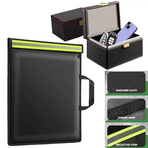 2 Pack Set Faraday Box & Reflective Laptop Bag Set, Anti-Theft Tracking Keyless Entry Car Key Protector, EMP-Shielded Signal Blocking Cage, For IPhone, IPad, Mac, Pixel, Surface, Samsung, Dell, HP