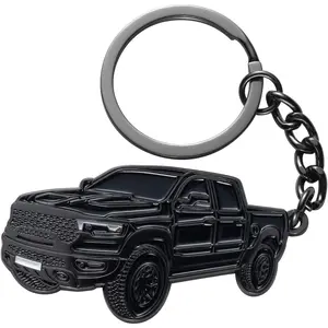 Car Keychain for Dodge Ram 2023 2022 1500 TRX Key Chain Fob Cover Cool Mods Accessories 2"x1.3" Black