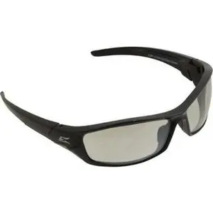 Edge Eyewear Indoor/Outdoor Mirror Lenses, Framed Safety Glasses Scratch Resistant, Black Nylon TR90 Frame, Size Universal, Wrap Around SR111AR