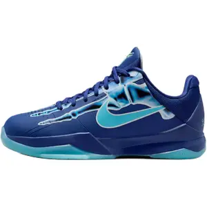 Nike Zoom Kobe 5 Slip Resistant Abrasion Resistant Low top Children's Basketball Shoes Blue HM9522-400