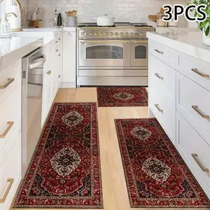 Kitchen Mat Set 2pcs/3pcs, Modern Farmhouse Style Kitchen Rugs, Soft Carpet for Kitchen & Living Room, Durable and Fashionable Entrance Door Mats