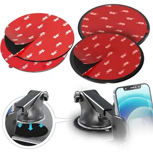 Dashboard Adhesive Mounting Disk Set for Suction Cup  Mounts - 3.15" (80mm) Flat Surface Pad for Phone Holder & GPS -  Hold  Curved Dashboards - Includes 2 Disks & 2 Replacement Pads