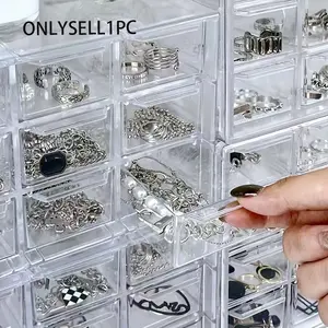 Multi-Layer DIY Bead Jewelry Storage Display Box, Acrylic Organizer, Transparent Plastic Case, Desktop Contact Lens Holder, Valentine Gift