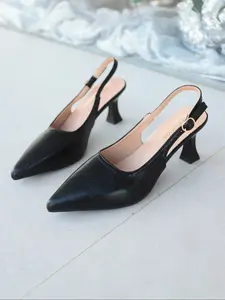 Women's Fashion High Heel Sandals, Elegant Heeled Sandals, Casual Faux Leather Outdoor Shoes, Essential Beach Slippers, All Season Comfortable Footwear