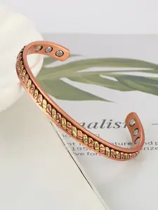 Handmade Pure Copper Bracelet, Adjustable Cuffs, Elegant Plum Design, Unisex Adjustable Jewelry Gift, Street Style, All Seasons, Elegant Bangle