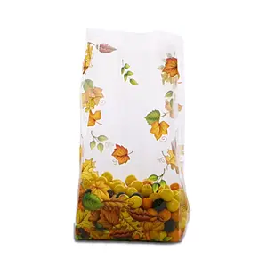 Autumn Leaves Clear Cello Party Bags - 7 1/2in. x 3 1/2in. x 2in. - Available In Different Quantities (75101092) - Thanksgiving Treat Bags