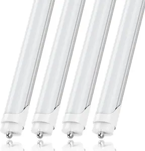 CNSUNWAY LIGHTING 8FT LED Bulbs, 45W(100W Equiva.), 6000K Cool White, 5400LM Super Bright, Dual-Ended Power, Ballast Bypass, Frosted Cover, F96T12 Fluorescent Light Bulbs Replacement - 4 Pack