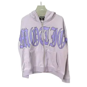 Oversized Vintage Washed "Emotion" Rhinestone Zip Up Hoodie| Y2K Grunge Acid Wash Streetwear Sweatshirt| Unisex Edgy Layering Jacket for Spring & Festival OOTD