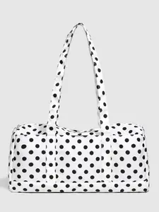 Polka Dot Pattern Handbag, Foldable Large Capacity Storage Bag, Student Luggage Bag, Durable Design, Perfect for Travel & Daily Use