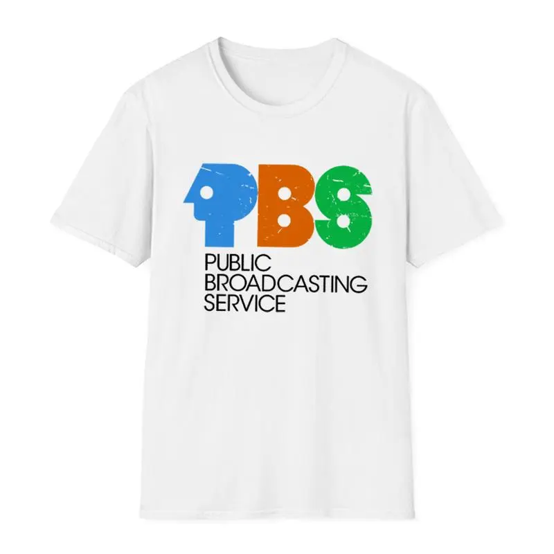 100% Cotton  Cotton short sleeve T-shirt Vintage P.B. s T-shirt-retro Public Broadcasting Service tee-70s 80s positiona shirt for classic TV fans.