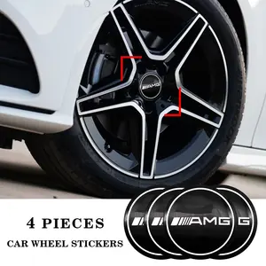 4pcs Mercedes Amg Wheel Center Hubcap Stickers, Fits C63 G63 E63 Gle53, Custom Fit Replacement Parts, Enhance Your Vehicle Style