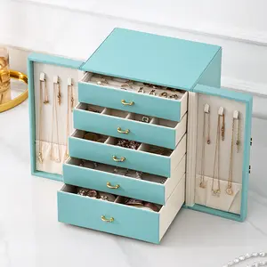 Women's Jewelry Storage Box, Large PU Leather 5-Layer Organizer, Jewelry Holder, Christmas Gift, Universal Design Christmas Gifts, Jewelry Organizer Armoire