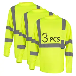High Visibility Reflective Safety T Shirt Long Sleeve Breathable Fast Dry T Shirt