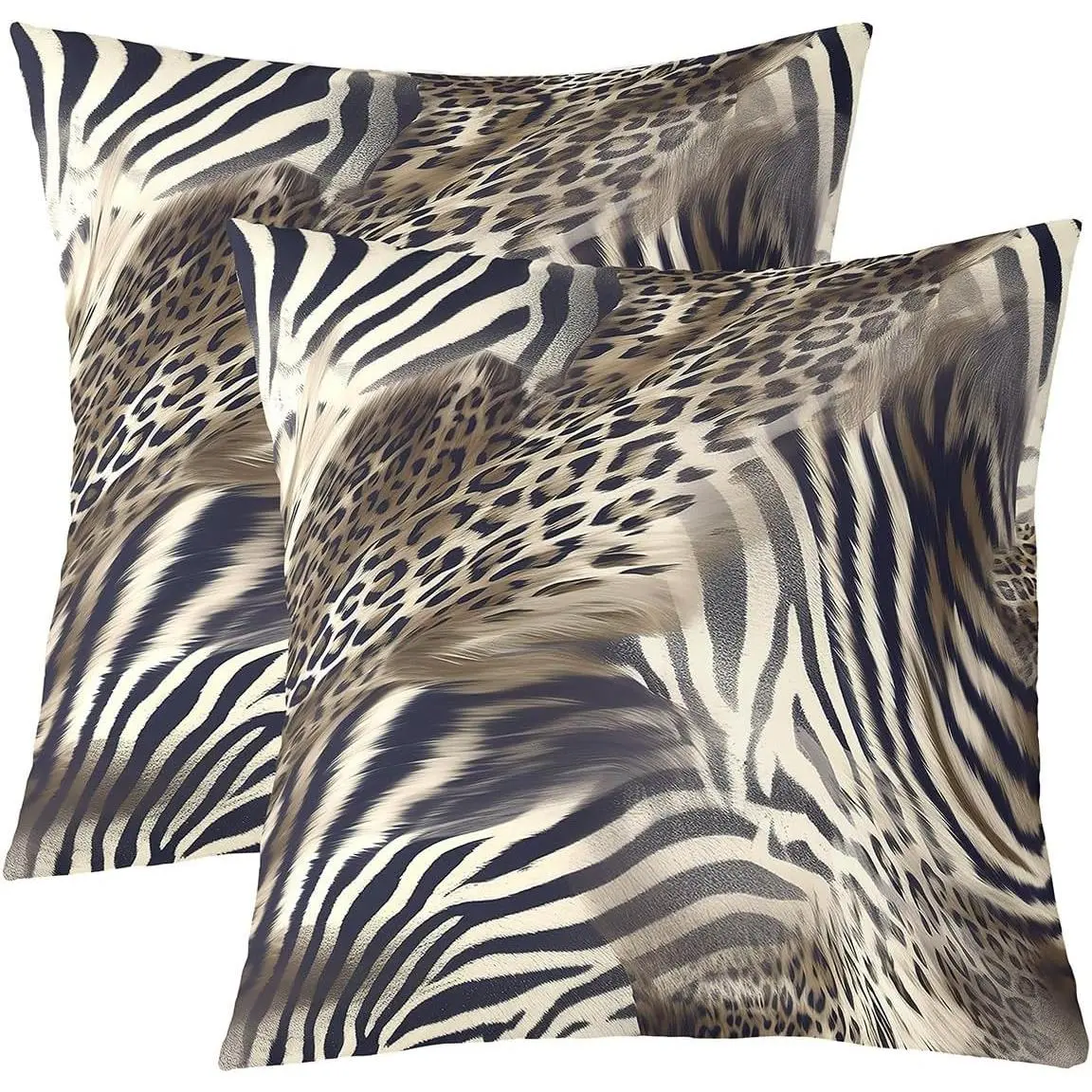 Leopard Print Throw Pillow Covers Couch Sofa Bed,Cheetah Decorative Pillows Cushion Covers,Safari Animal Brown Wild Animal Pillow Inserts Not Included